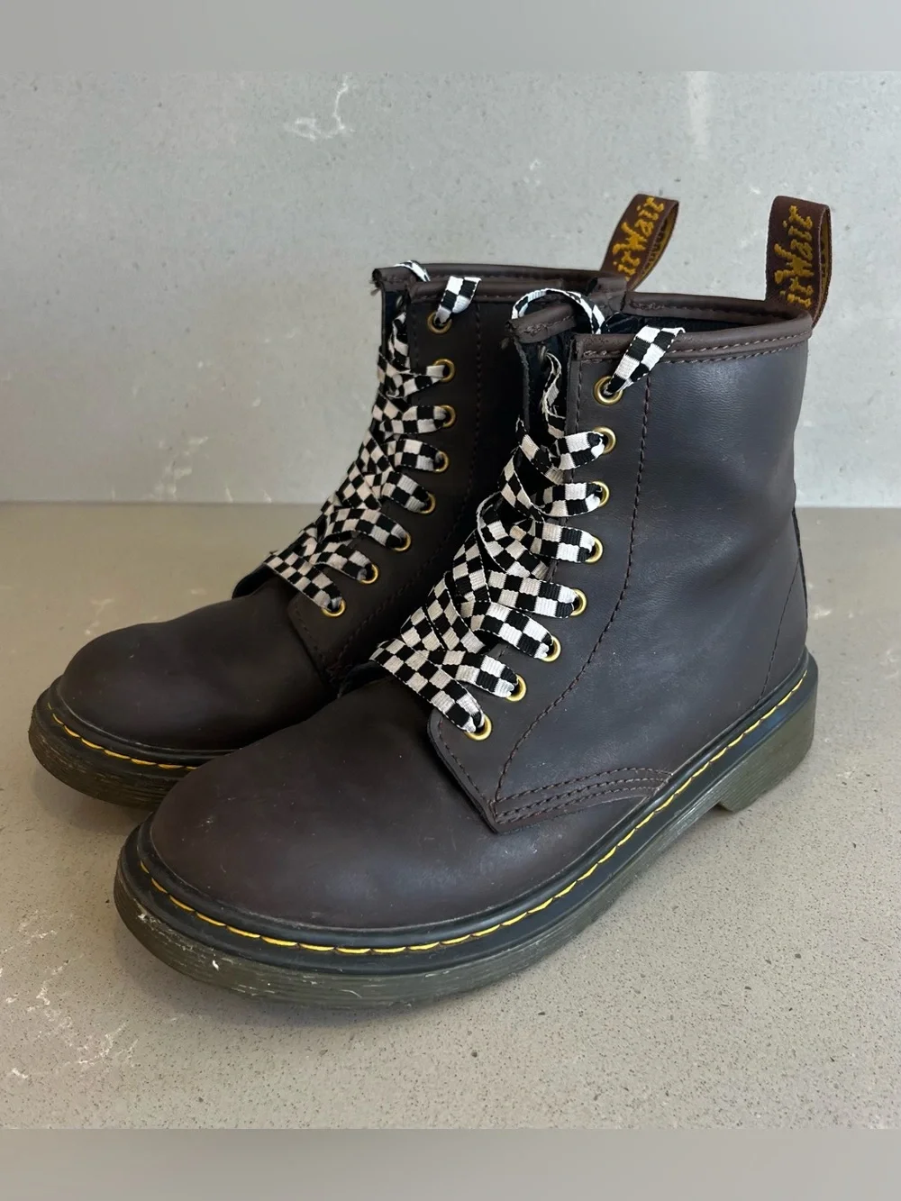 Dr. Martens 1460 J Boots Youth Kids Size 3 US Brown Boots Zipper